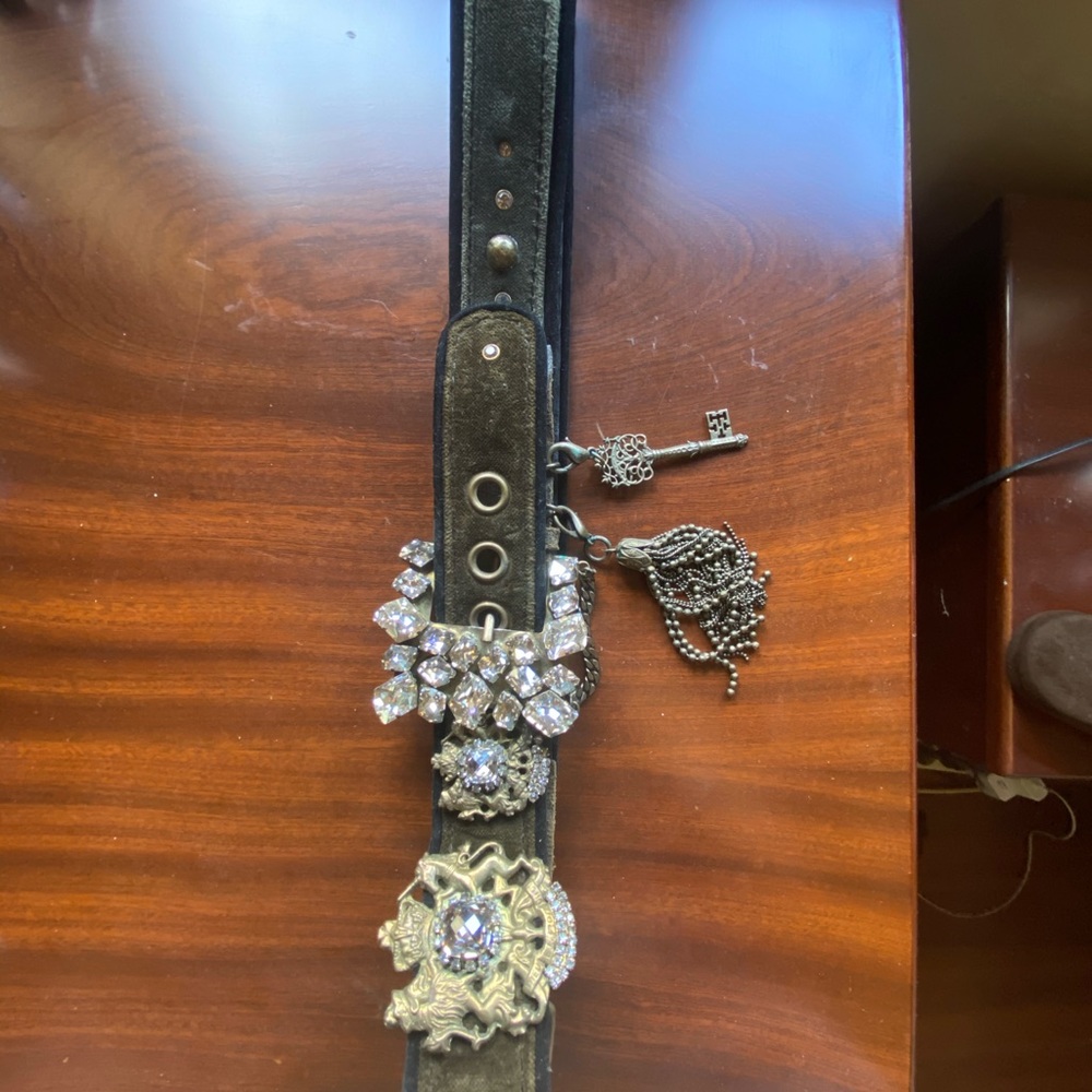 Greek designer DUKAS belt Swarovski crystals - Picture 10 of 14